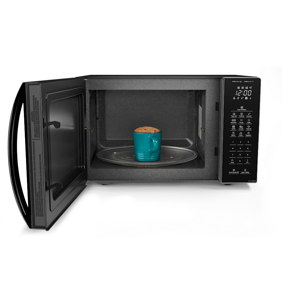Miniatura Microondas Panasonic  Dupla Refeição 34L Black Glass - NN-ST66NBRU 110v