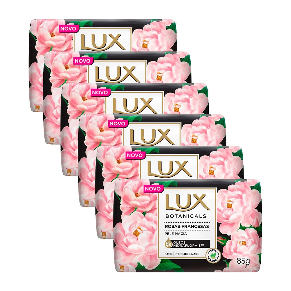 Sabonete em Barra Lux Botanicals Rosas Francesas 85g | Kit com seis unidades
