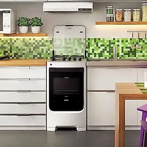 Fogão Consul 4 Bocas CFO4NAB com Mesa de Inox, Acendimento Automático e Design Frente Única Bivolt - Branco