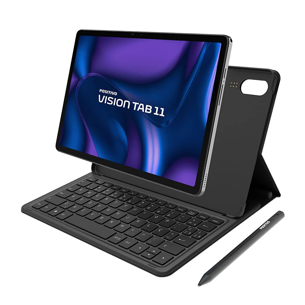 Tablet Positivo Vision TAB 11 com Capa Teclado e Caneta 8GB RAM 128GB 4G 11” Full HD Octa-Core - Preto