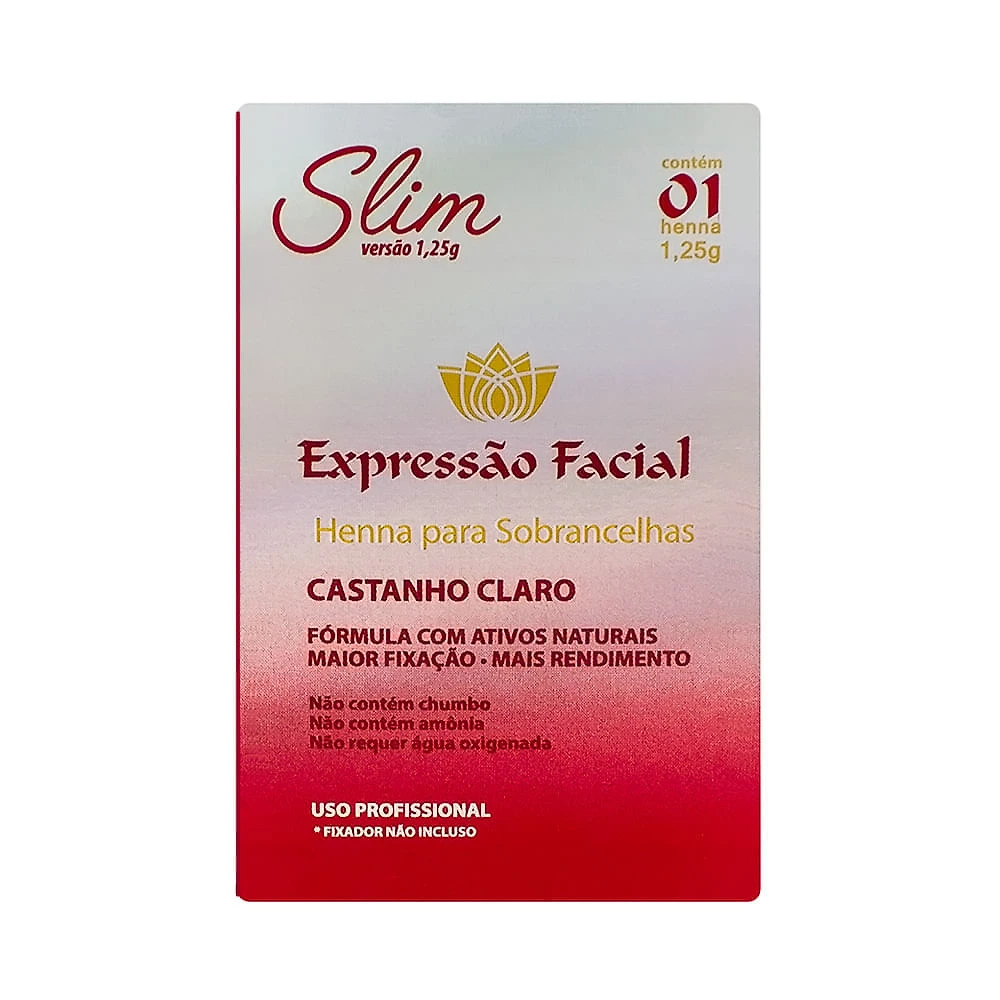 Henna para Sobrancelhas Expressão Facial Slim Castanho Claro com 1,25g