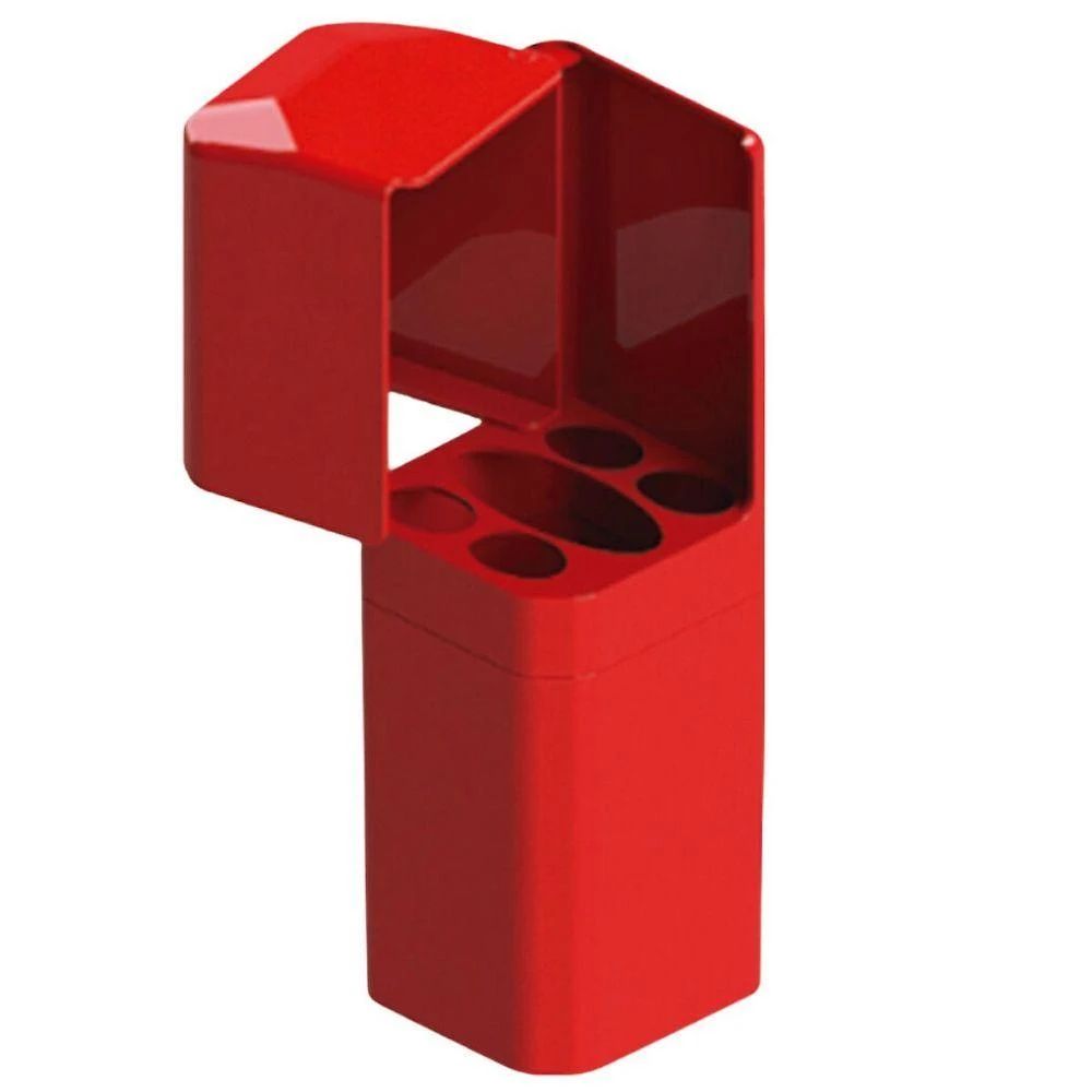 Porta Escovas e Creme Dental OEM para Banheiro com Encaixe Adesivo Plástico Vermelho 21cm