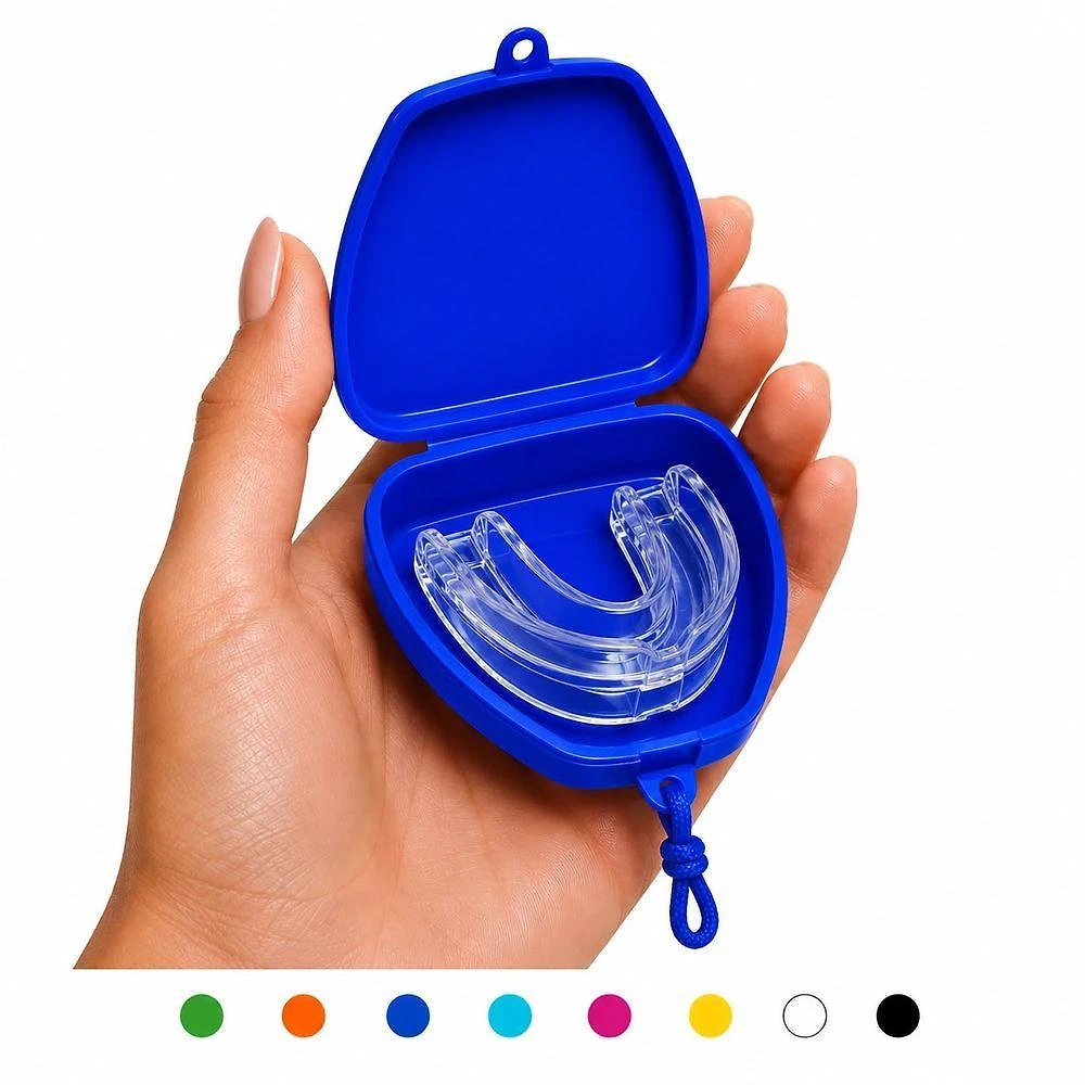 Placa Bucal Oral Draik Stop Snoring Anti Ronco e Bruxismo com Silicone Flexível e Case Azul