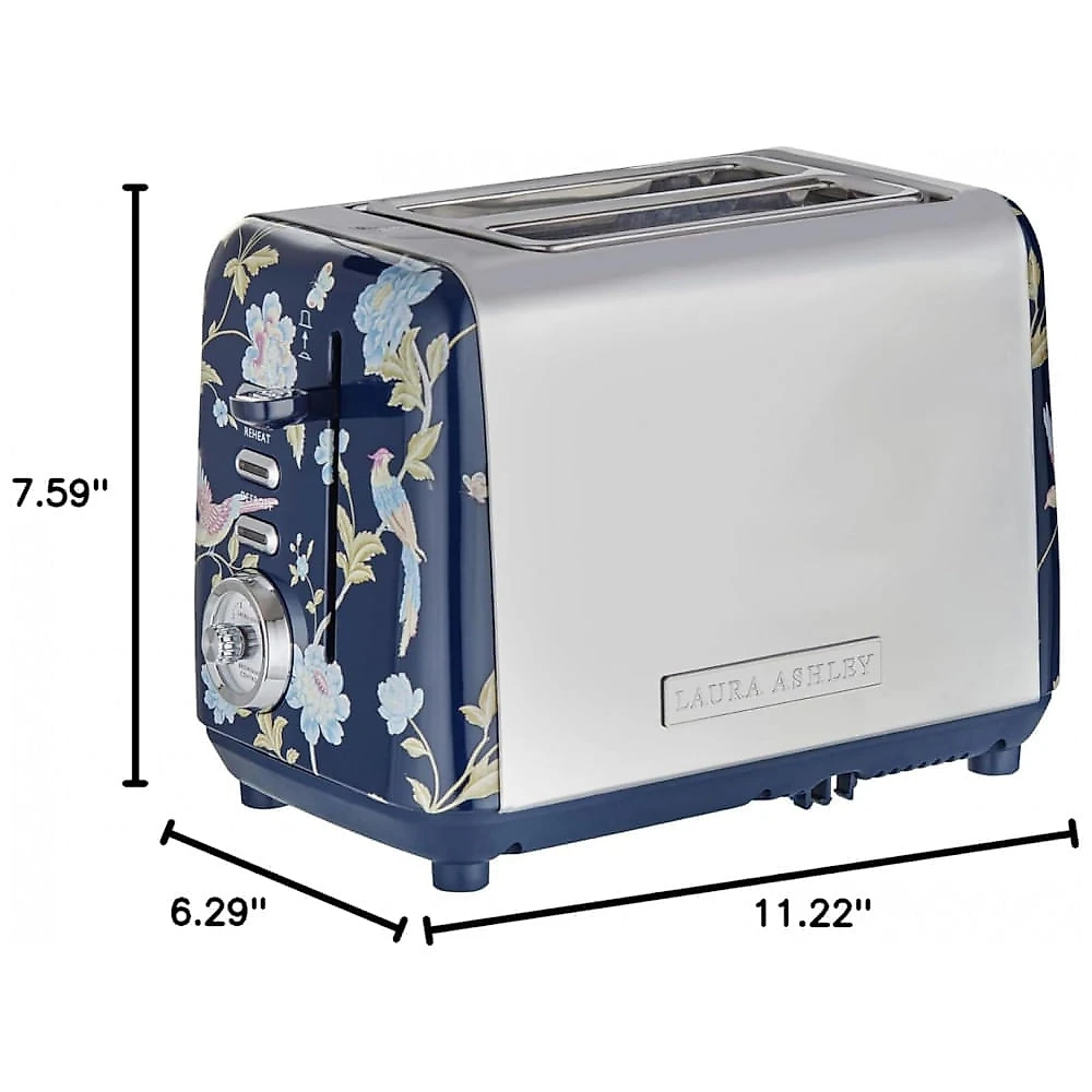 Torradeira elétrica 2 fatias Laura Ashley aço inox azul marinho 850W 110V