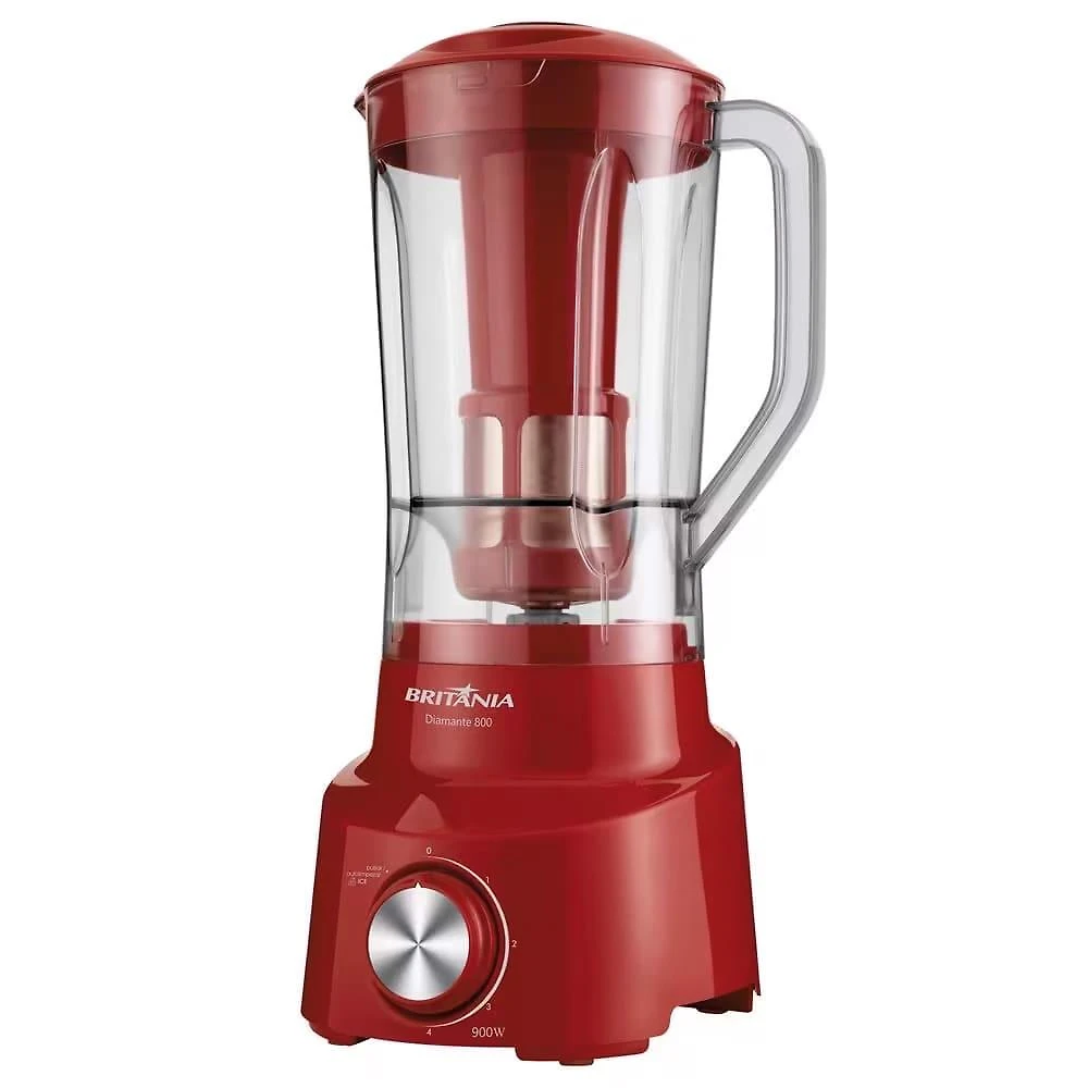 Liquidificador britânia diamante 800 vermelho 900w e 4 velocidades