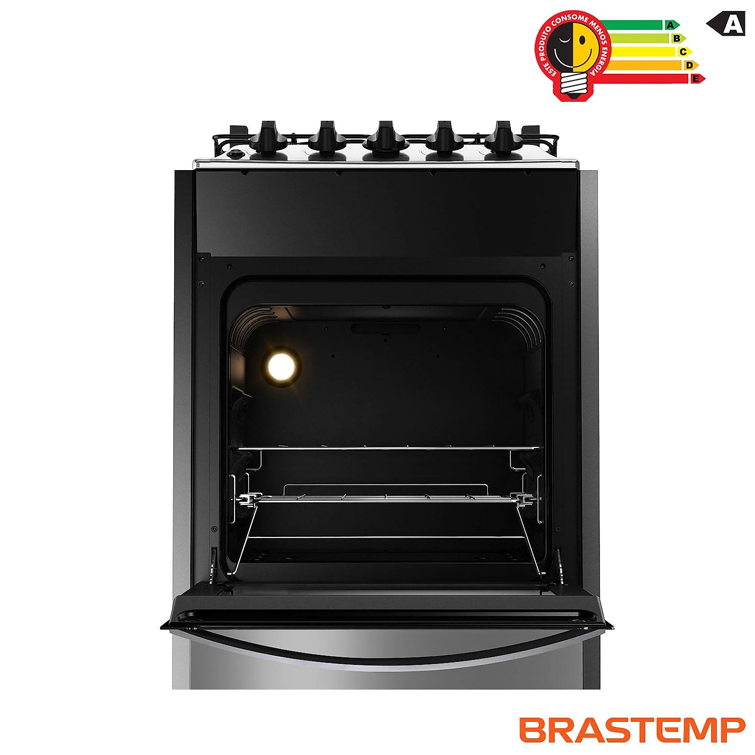 Fogão Brastemp 4 Bocas de Embutir Inox com Dupla Chama e Grades Individuais BYO4EBR Bivolt