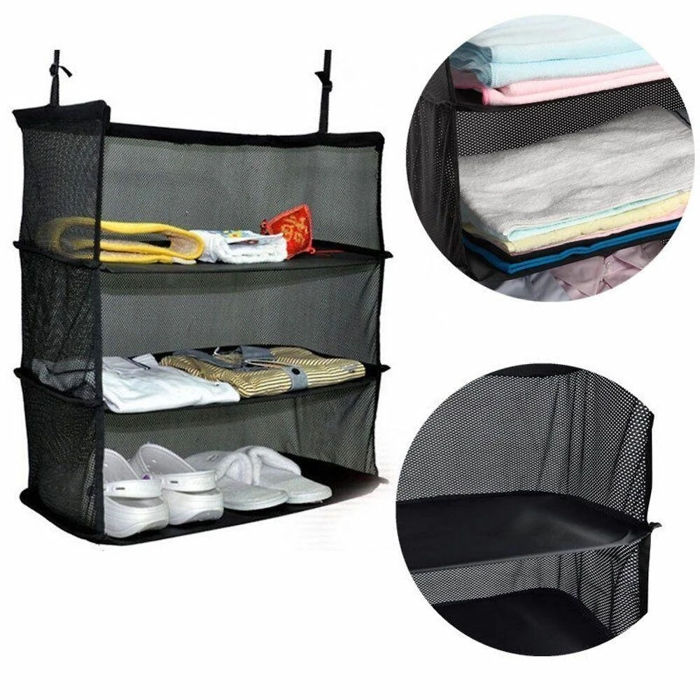 Organizador de Mala Suspenso Yeet 3 Andares em Poliéster 45X46X27CM para Viagem