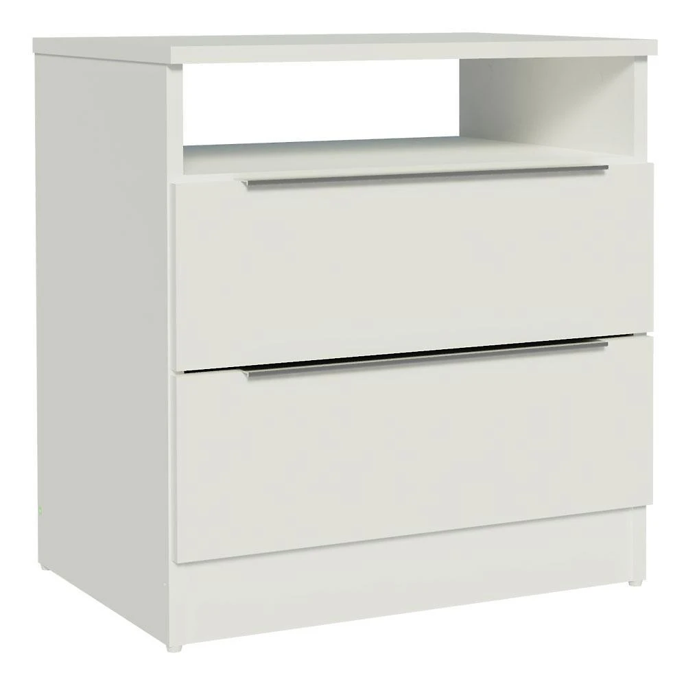 Mesa de cabeceira madesa 3227 com 2 gavetas - branco