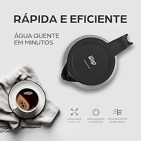 Chaleira Elétrica Wap Prosdócimo WCE2 com Capacidade de 2L – Inox/Preto 110V