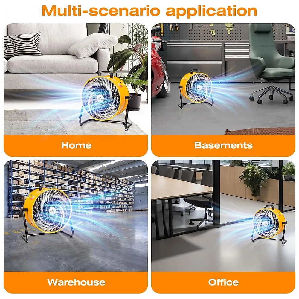 Ventilador iLiving ILG8TF18-DC Amarelo 45 cm, 3 Velocidades, Baixo Ruído, 4019 CFM, Motor 190W, Portátil, Piso/Parede, Voltagem 110V