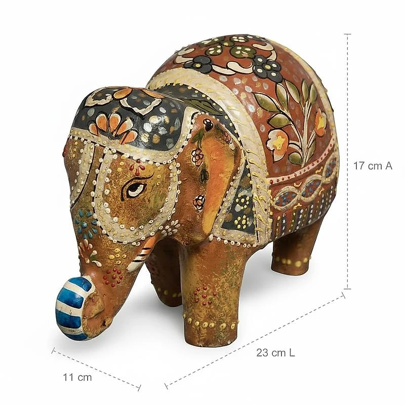 ADORNO ELEFANTE ARVILA 23 X 17 CM NTGA HOME STYLE MULTICOLORIDO