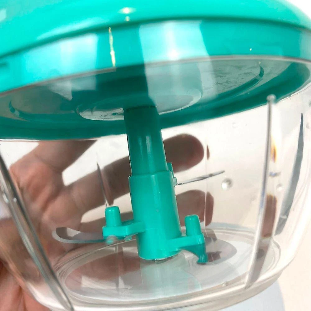 Mini Processador Manual Alimentos Triturador 3 Laminas Corta Legumes Alho Pimenta 300ml Verde