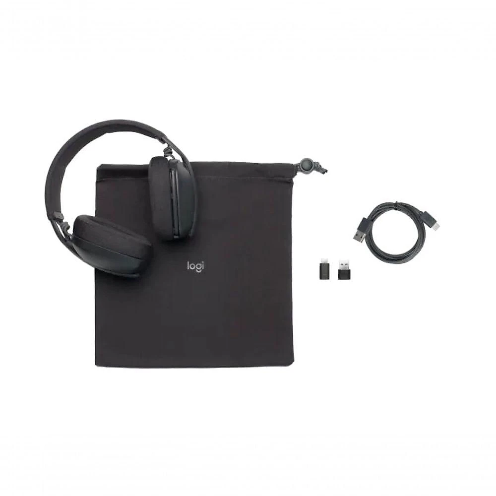 Headset sem Fio Logitech Zone Vibe Wireless com Dongle USB A-C Bluetooth 5.2 Grafite