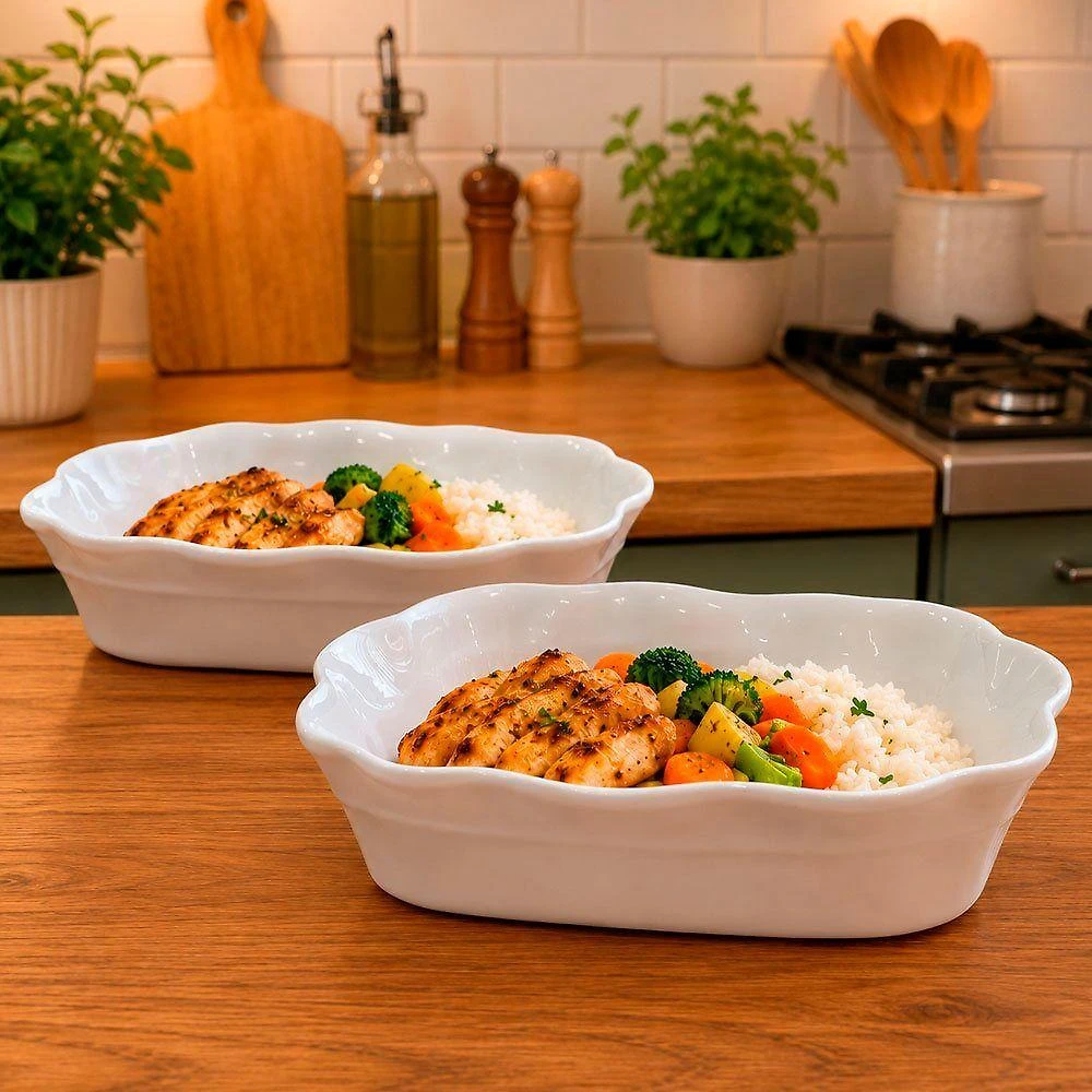 Tigela Saladeira Bowl em Melamina Retangular 600ML Kit 10Pçs Resistente para Uso Doméstico