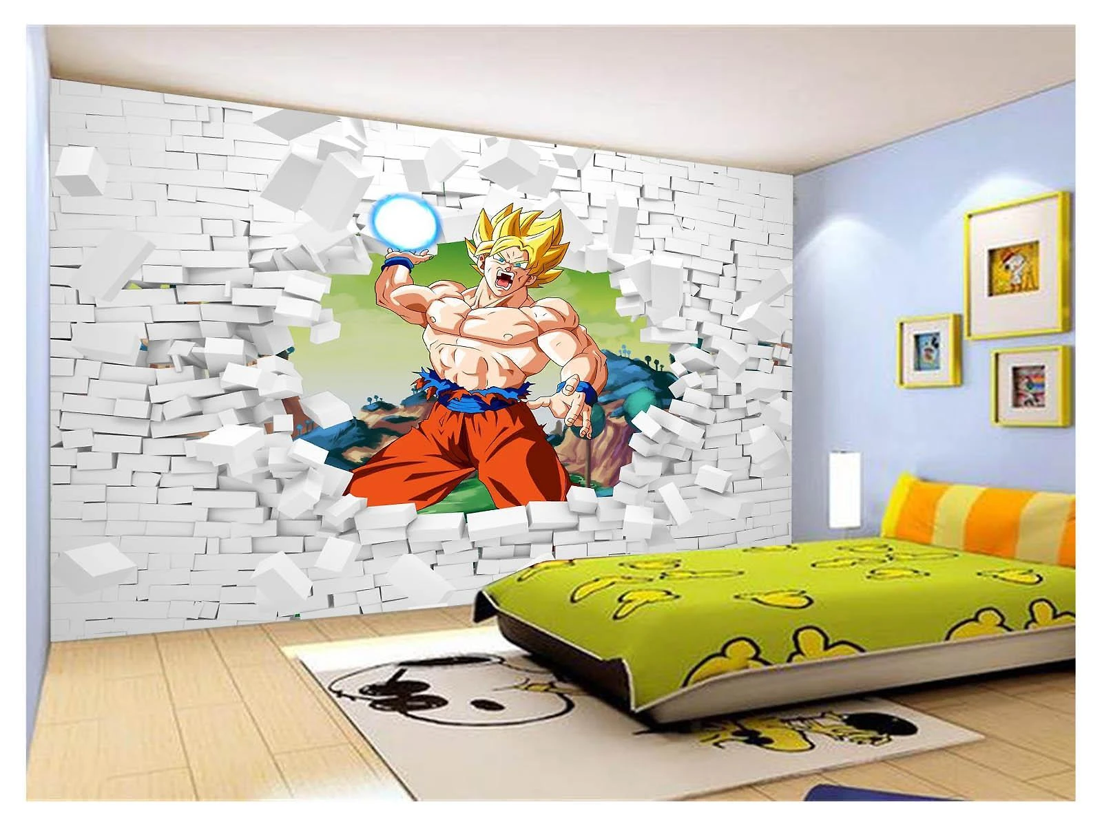 Miniatura Papel De Parede 3D Dragon Ball Goku Vegeta Anime 3,5M Dbz63