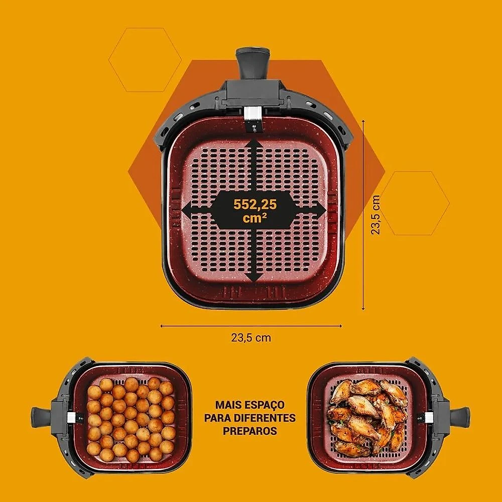Air Fryer Philco PAF55B 5,5L com Revestimento Redstone 1500W — 110V 110 Volts