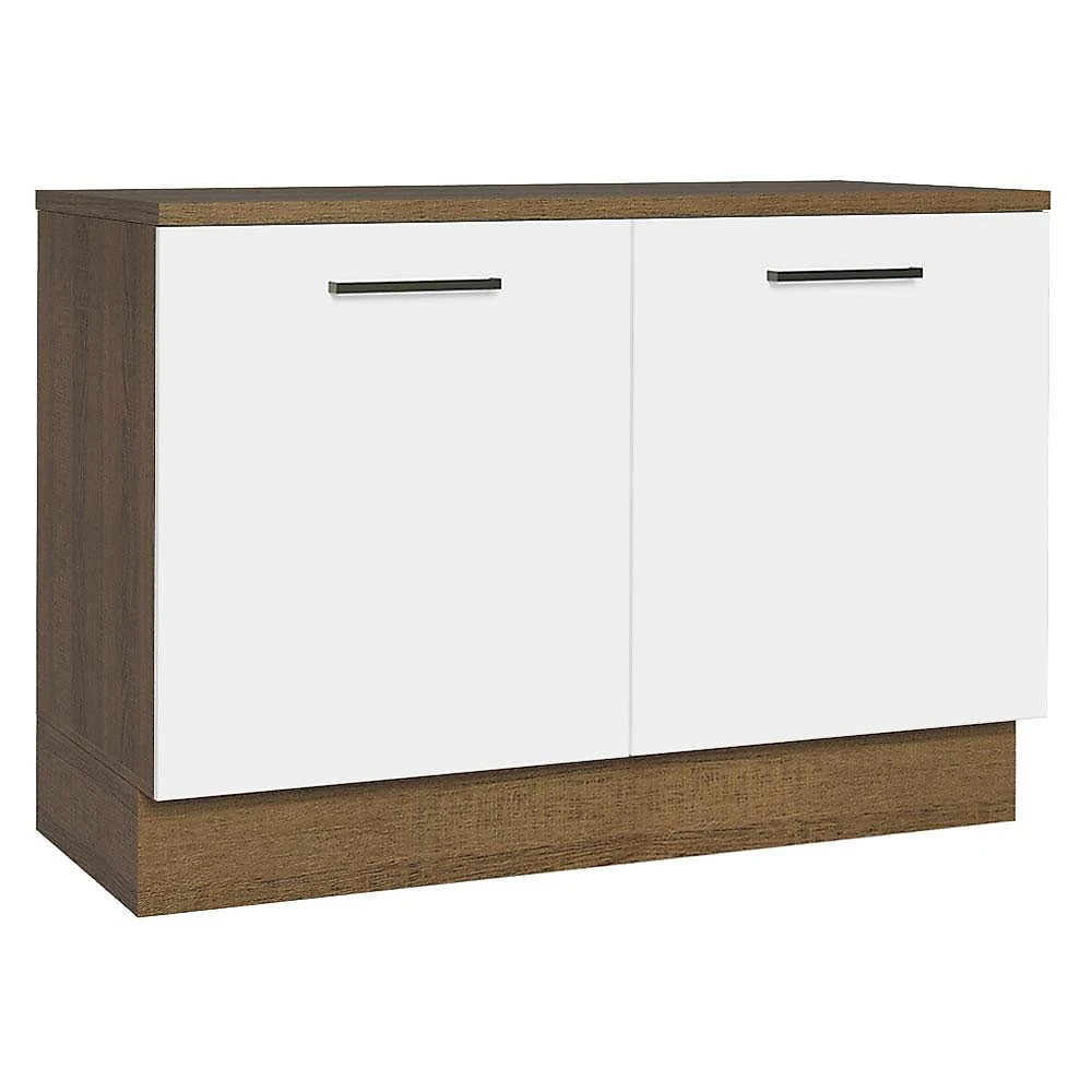 Balcão de pia armário de cozinha 2 portas (com tampo) rustc agata madesa rustic/branco