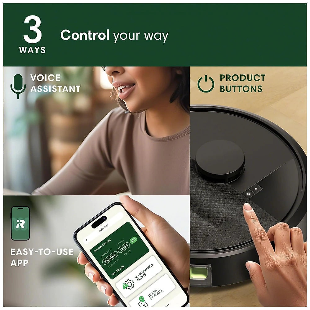 Robô Aspirador iRobot Roomba 105 Vac Preto com Autoesvaziamento, Navegação LiDAR e Sucção Potente