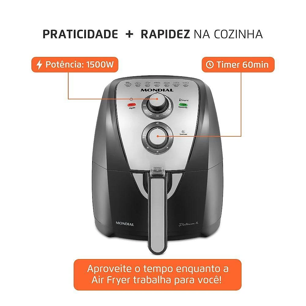 Fritadeira Sem óleo Air Fryer 4l Mondial Afn-40-pi Air Fryer Afn-40-pi 220v-60hz .