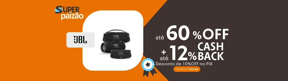 Até 12% de cashback na JBL