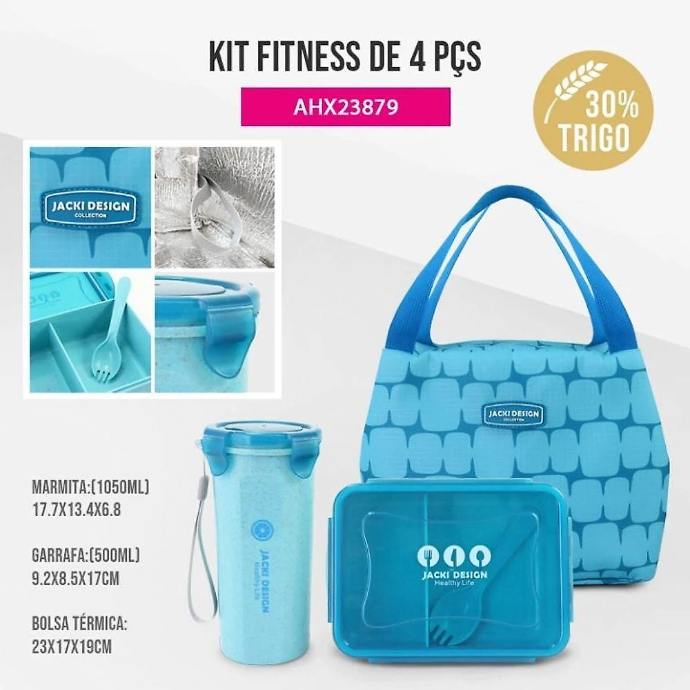 Kit Fitness De 3 Pçs - Elementos Azul