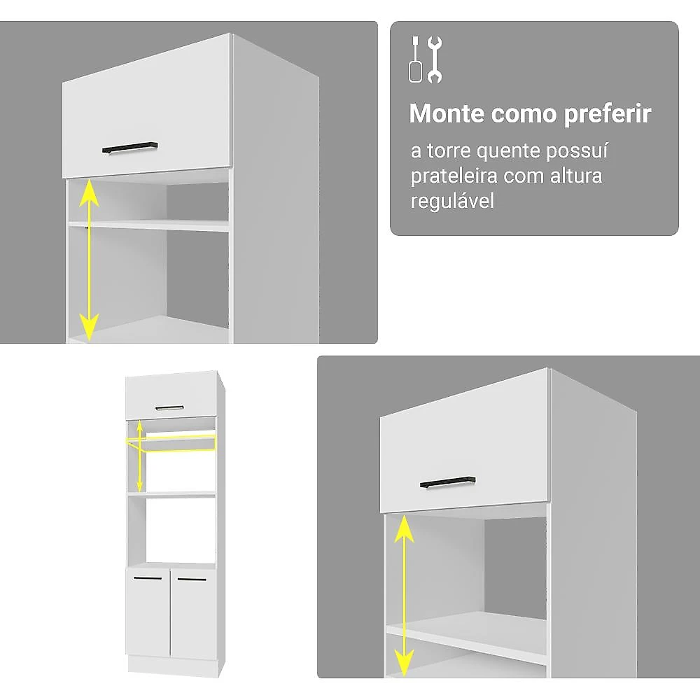 Armário de Cozinha Completa 549cm Agata Madesa 01 Branco