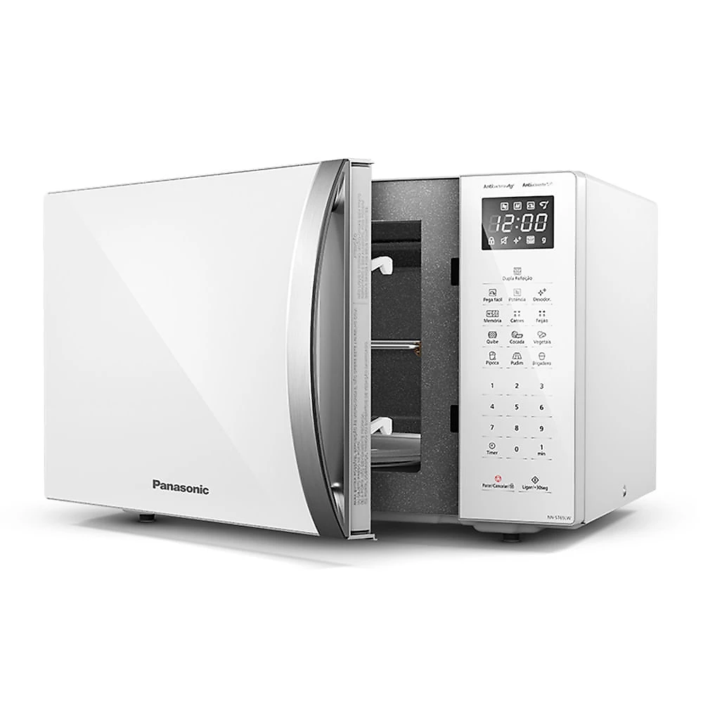 Miniatura Microondas Panasonic Dupla Refeição 34L Branco - ST65LWRU 110v
