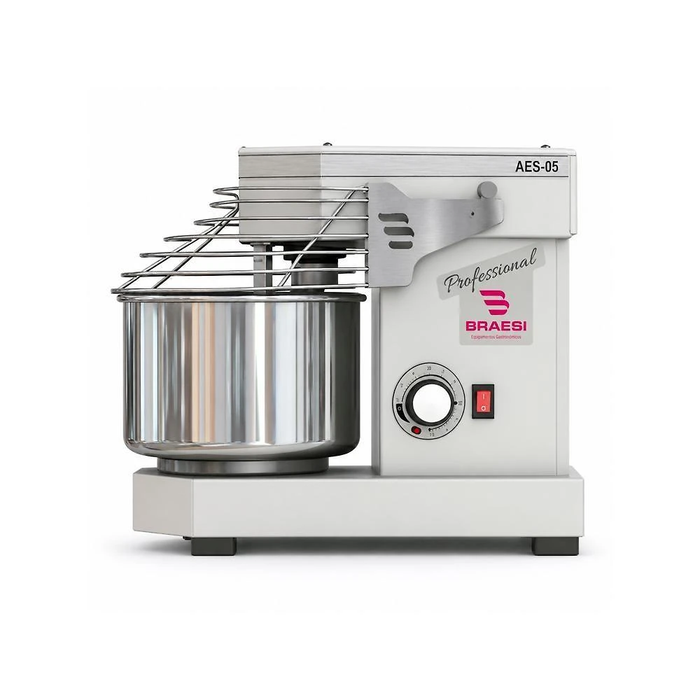 Amassadeira Espiral AES-05 5KG Bivolt com Sistema Eletronico de Velocidade Branco Braesi