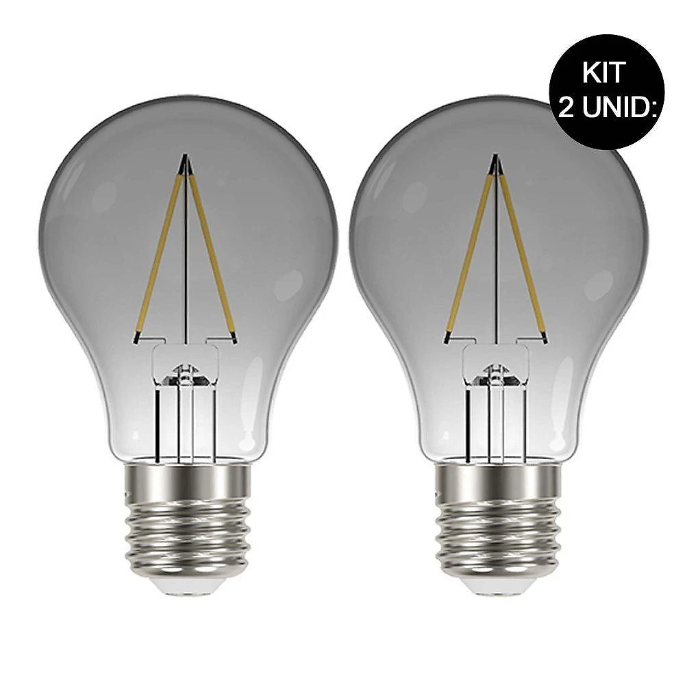 Lâmpada Led Fumê 30w Kit 2 Unid. Iluminação Decorativa Vintage Branco Quente Multifilamento Retrô Casa Luz Decoração