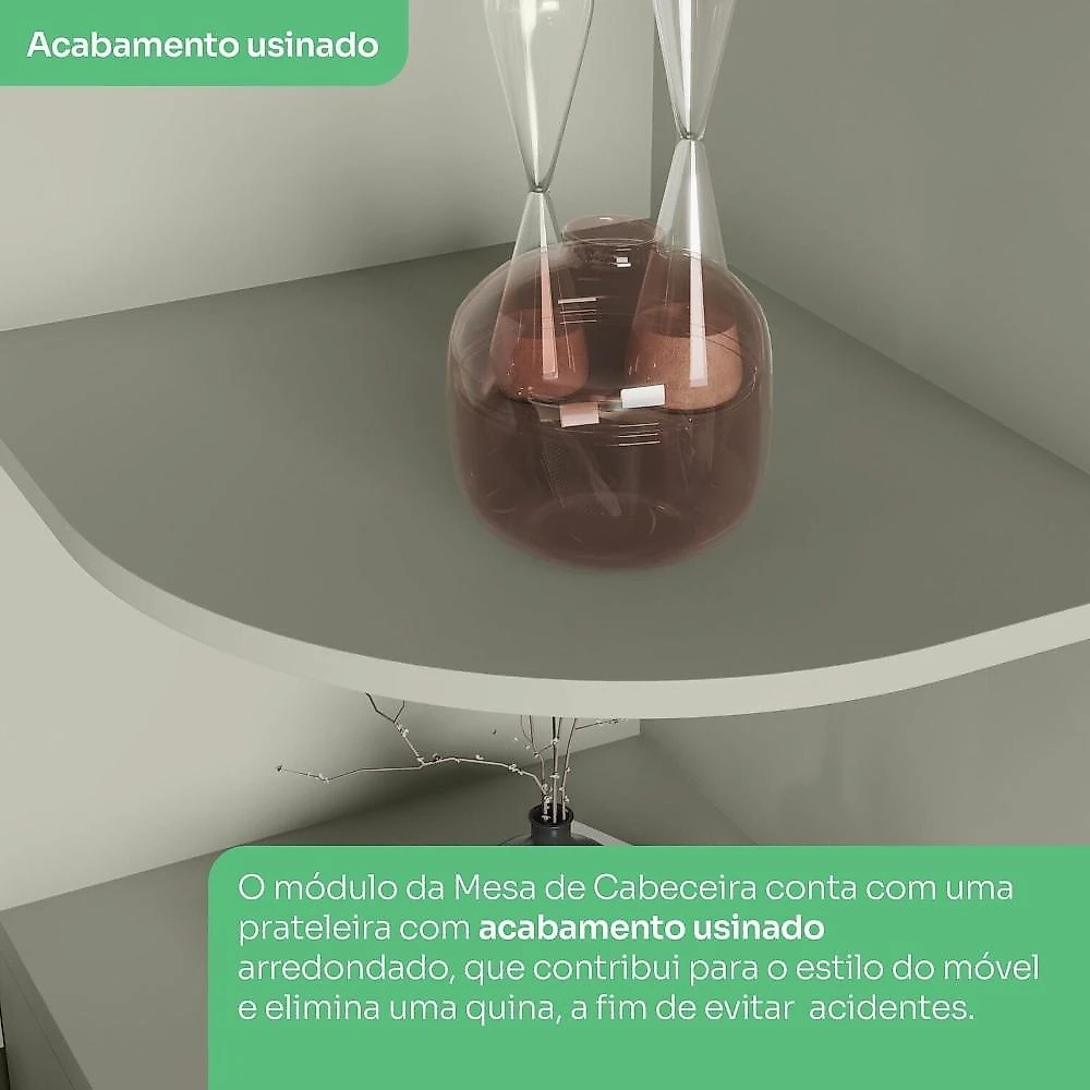 Quarto Modulado Casal Completo 8 Portas 9 Gavetas Canto Reto Seletto Areia HP