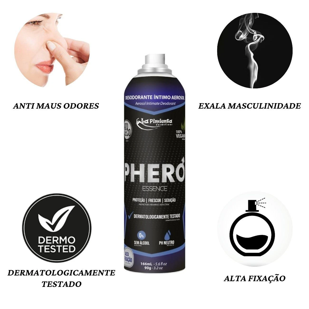 Miniatura Desodorante De Virilha Masculina Anti Mau Cheiro Phero 166Ml