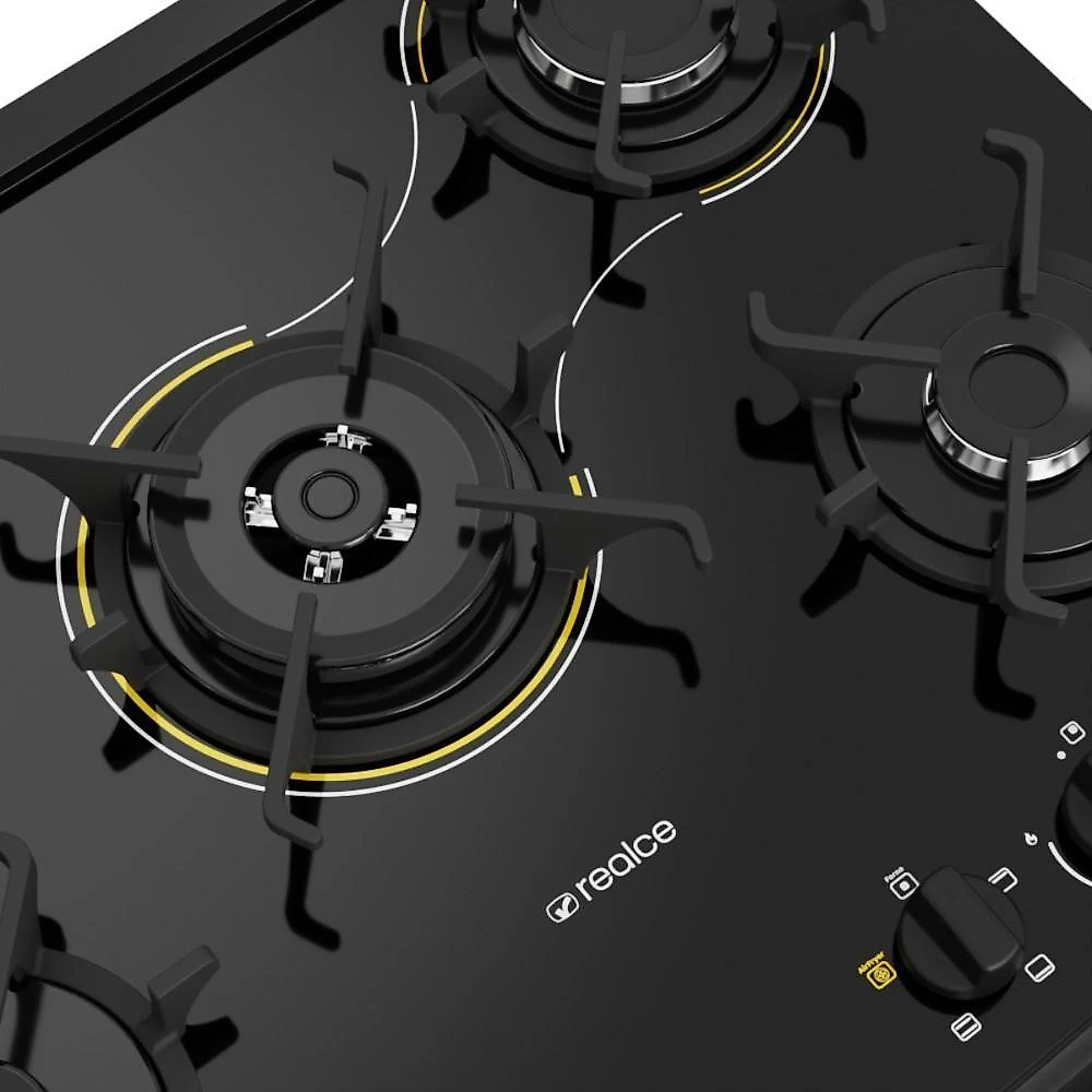 Fogão 5 Bocas A Gás/elétrico Com Airfryer  Alpro 450 Realce CR233 Preto 110V