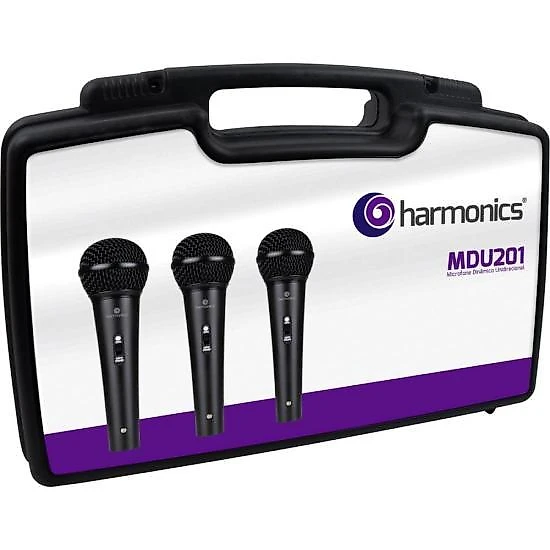 Kit de microfone harmonics mdu201 com 3 microfones dinâmico cardióideki / 3