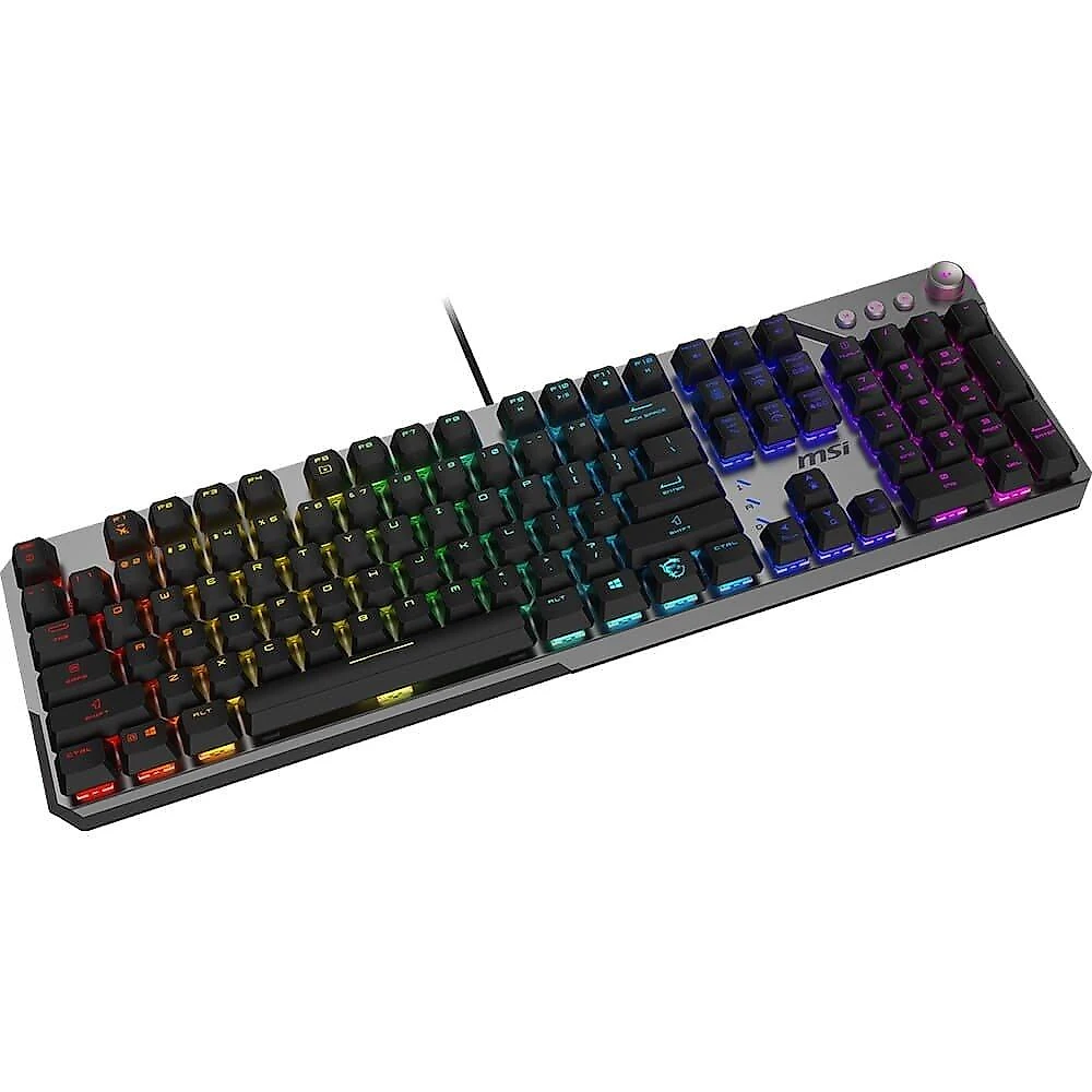 Teclado Mecânico Gamer MSI Strike 600, RGB, Switch Silencioso, USB 2.0, US, Preto - STRIKE600