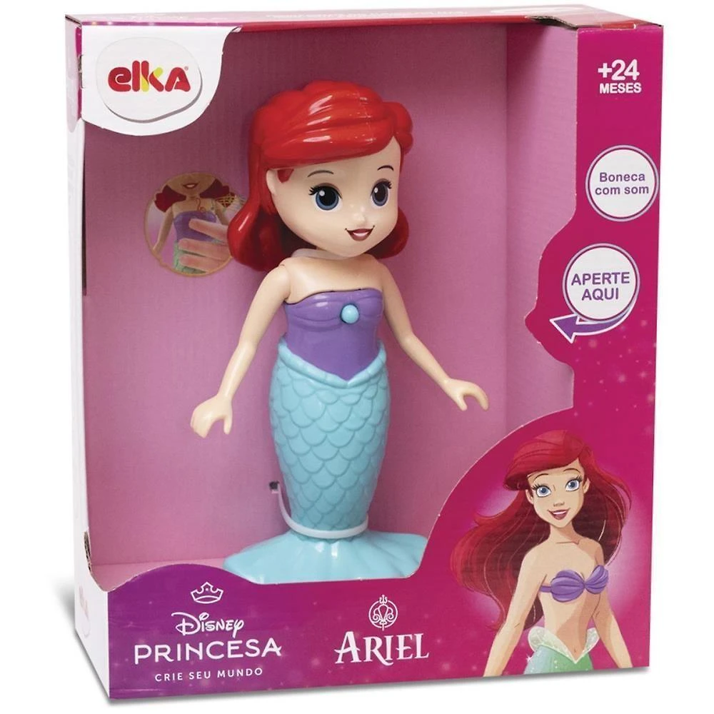 Boneca Princesa Ariel com Voz e Braços Articulados Elka