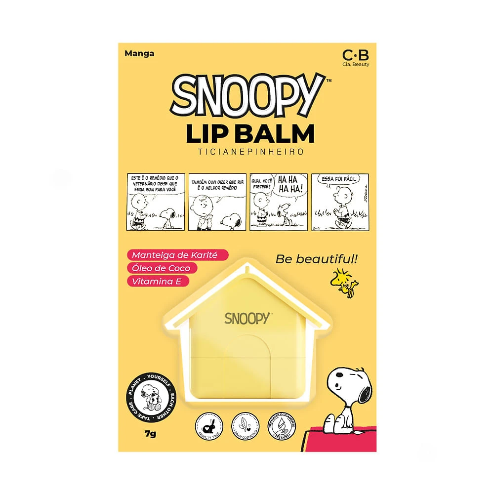 Lip Balm Ticiane Pinheiro,Casinha Snoopy Manga 7g