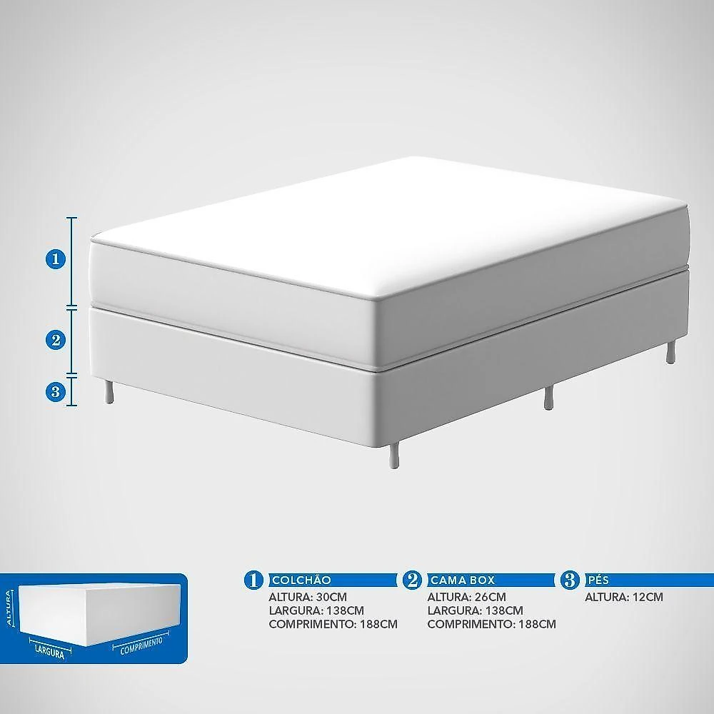 Conjunto Box Casal Mola Ensacada Probel Portugal (138x188x56cm)