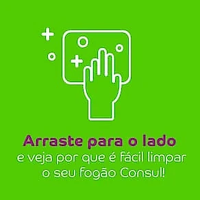 Fogão Consul 4 Bocas CFO4NAR com Mesa de Inox, Acendimento Automático e Design Frente Única Bivolt - Inox