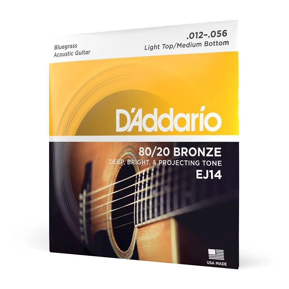Encordoamento para Violão Aço EJ14 80-20 Bronze Leve Híbrida D'Addario