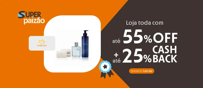 Loja Natura com até 25% de cashback