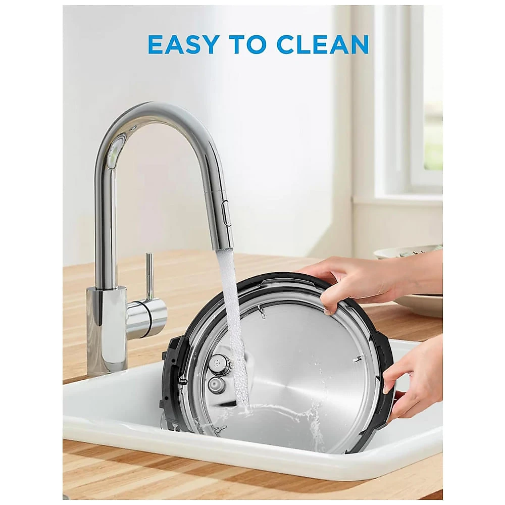 Panela Elétrica de Pressão Midea 12 em 1, 6 Litros, 12 Programas, Panela de Arroz, Vaporizador, Frigideira, Iogurteira, e Mais, Aço Inoxidável Preto