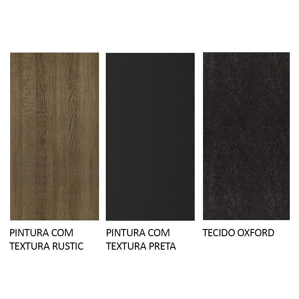 Conjunto sala de jantar mesa tampo de vidro 4 cadeiras preto/oxford celina madesa