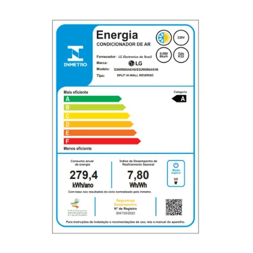 Ar condicionado lg dual inverter ai air 9000 btus q/f 220v