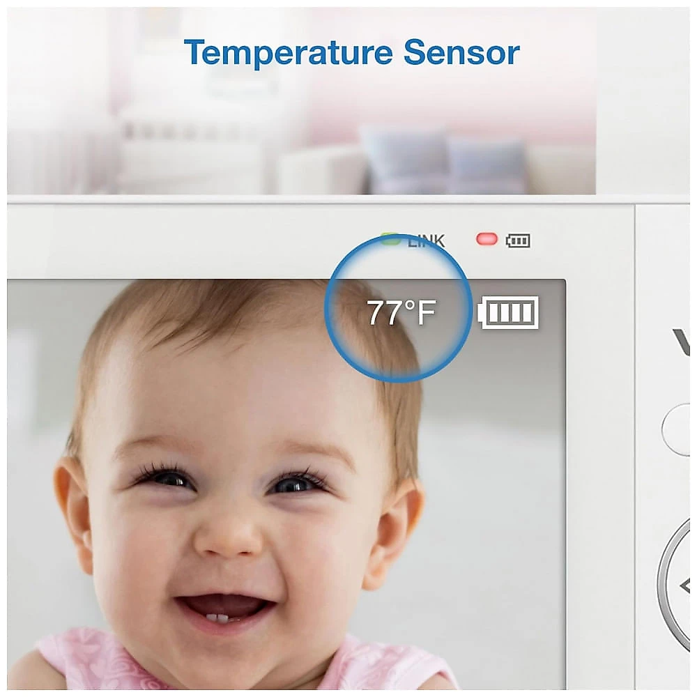 Babá Eletrônica em Vídeo VTech com Tela LCD Colorida de 17 cm, Portátil, Bateria de Longa Duração, Qualidade de Áudio e Vídeo Nítida