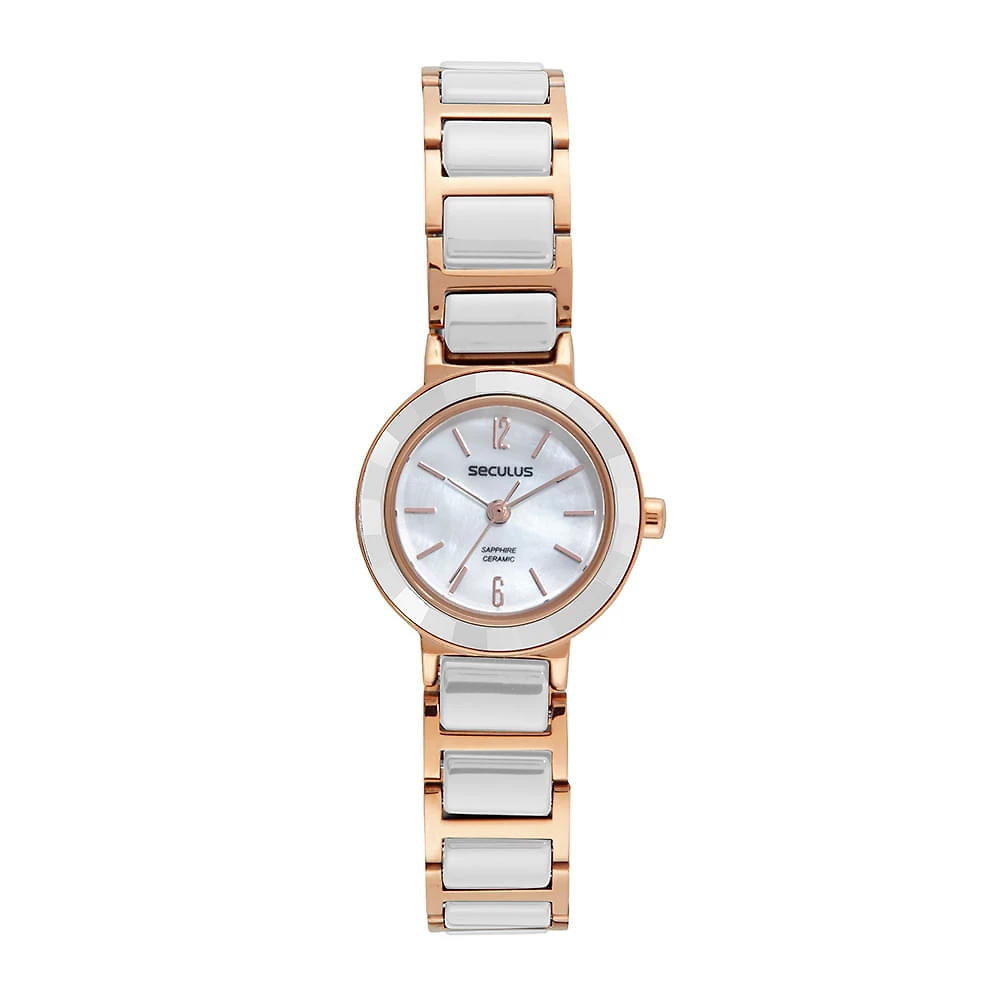 Relógio Feminino Cerâminca Madrepérola Rosé