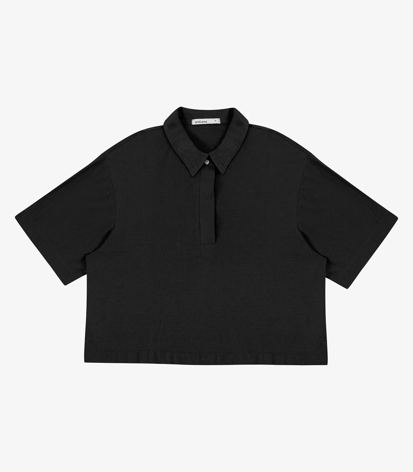 Camisa Polo Feminina Em Visco Maquinetada Endless Preto