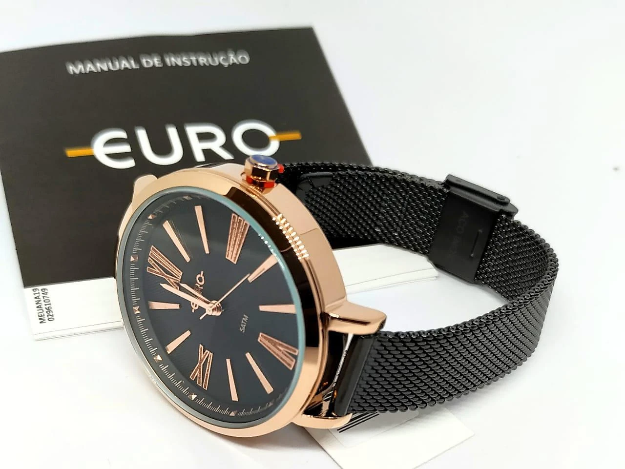 Miniatura Relógio Feminino Euro Pulseira Esteira Eu2036Ypt/5P