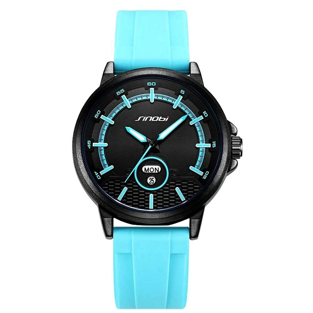 Relógio Masculino Moda Esportiva Multifuncional Azul Claro Sinobi