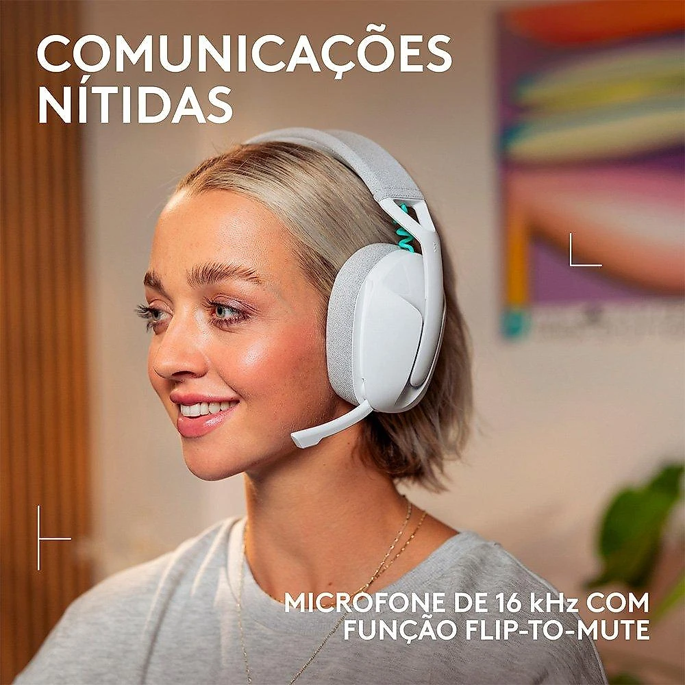 Headset Gamer Sem Fio Logitech G321 LIGHTSPEED, Bluetooth, Compatível com PC, PS4, PS5 e Nintendo Switch, Branco - 981-001568