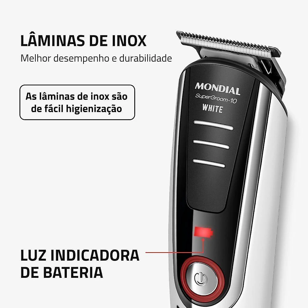Aparador De Pelos Supergroom Mondial Bg-08 Bivolt